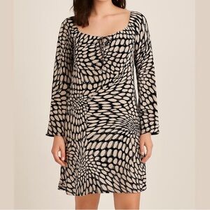 ISABEL TOLEDO LANE BRYANT Black & White Elliptic Circles Patterned Dress Sz 22